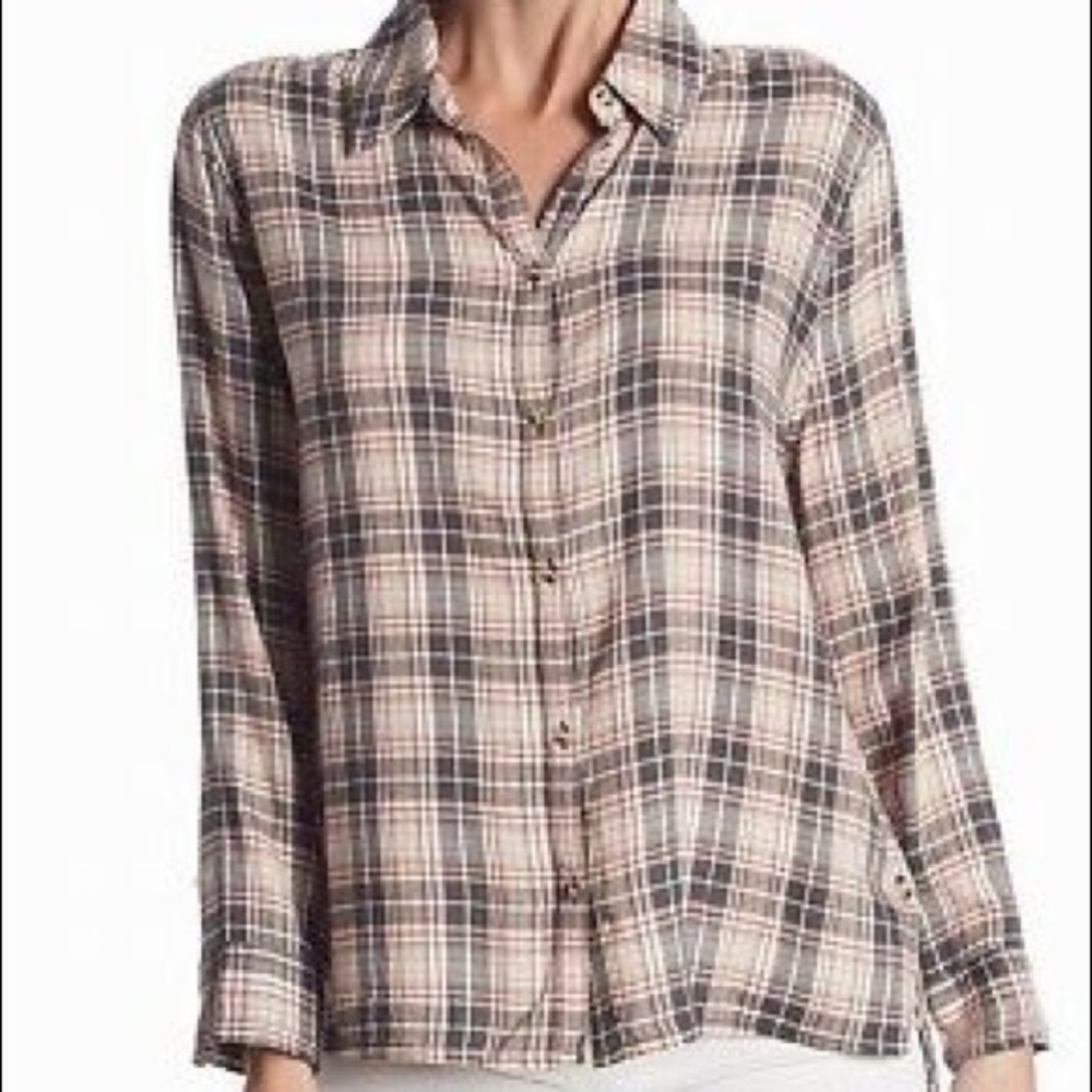 Melrose & Market, Plaid Light flannel, Shacket cotton/viscosa blend, Size 1X
